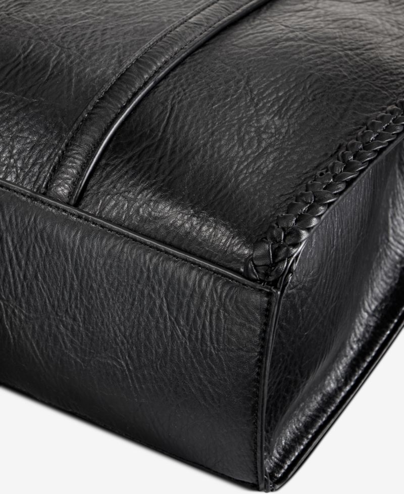 Braided Trim Boxy Tote Bag