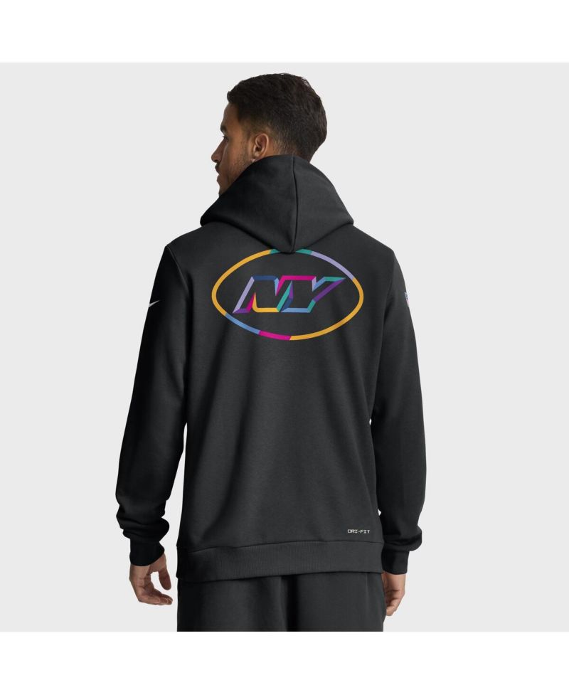 Men's Black New York Jets 2025 NFL Crucial Catch Sideline Standard Issue Dri-FIT Hoodie
