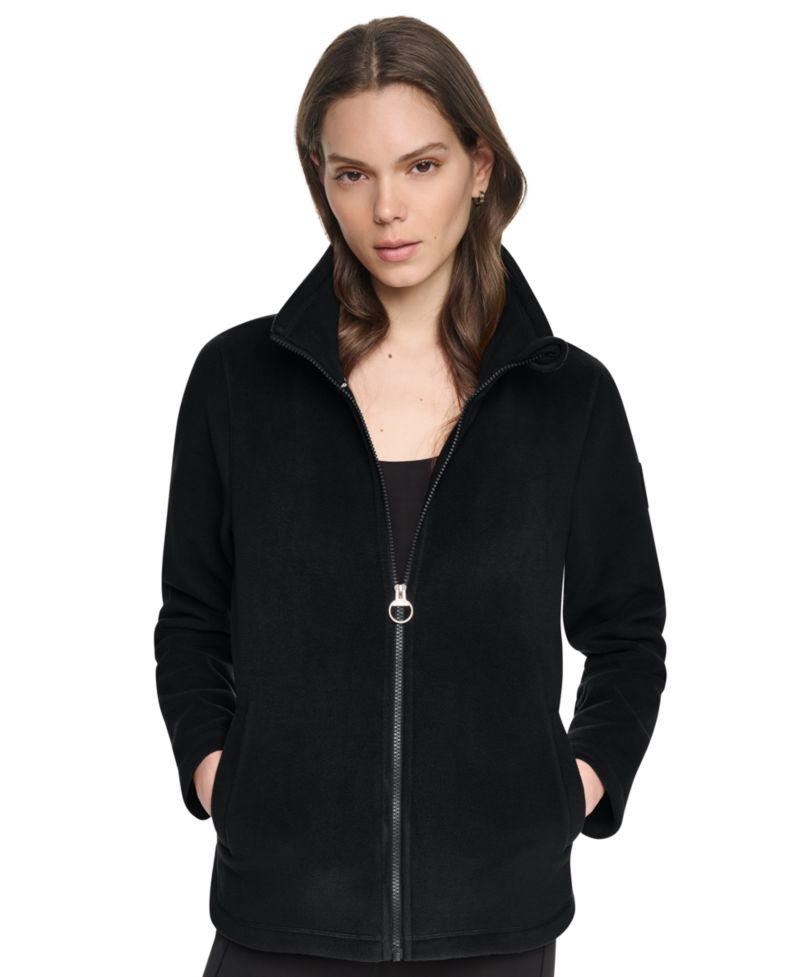 Women's Fleece Curved-Hem Zip-Up Jacket