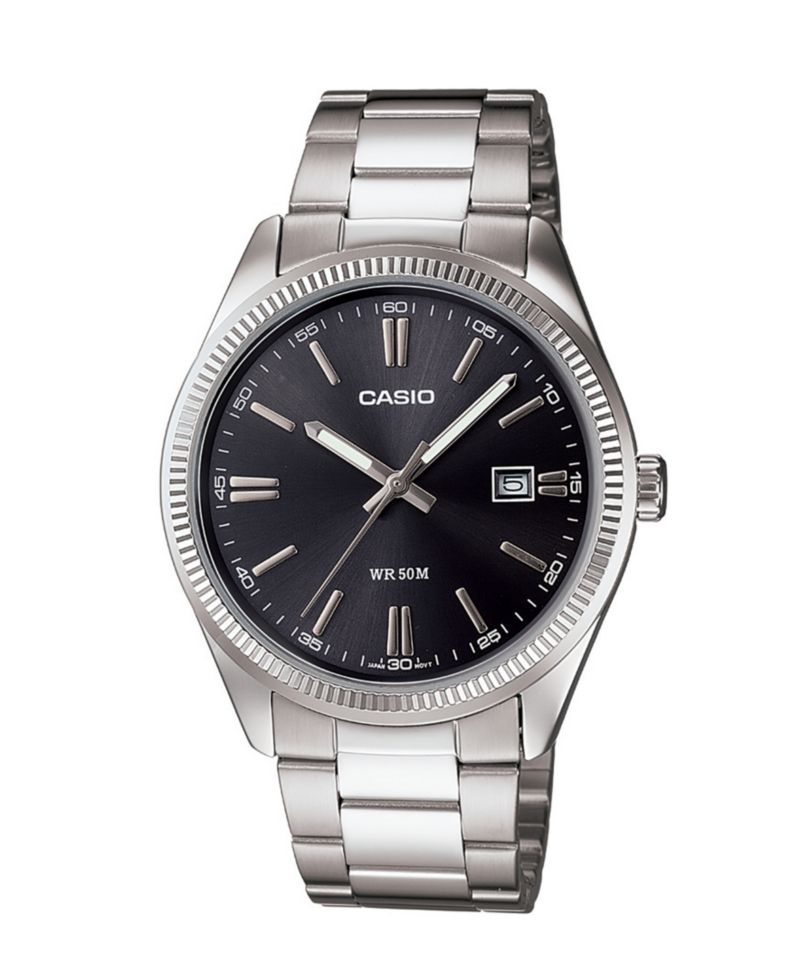 Men's Analog Silver-Tone Stainless Steel Watch, 38.5mm, MTP1302D-1A1VT