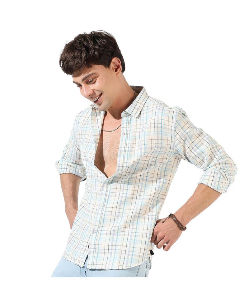 Men's Multicolour Checkered Regular Fit Casual Shirt
