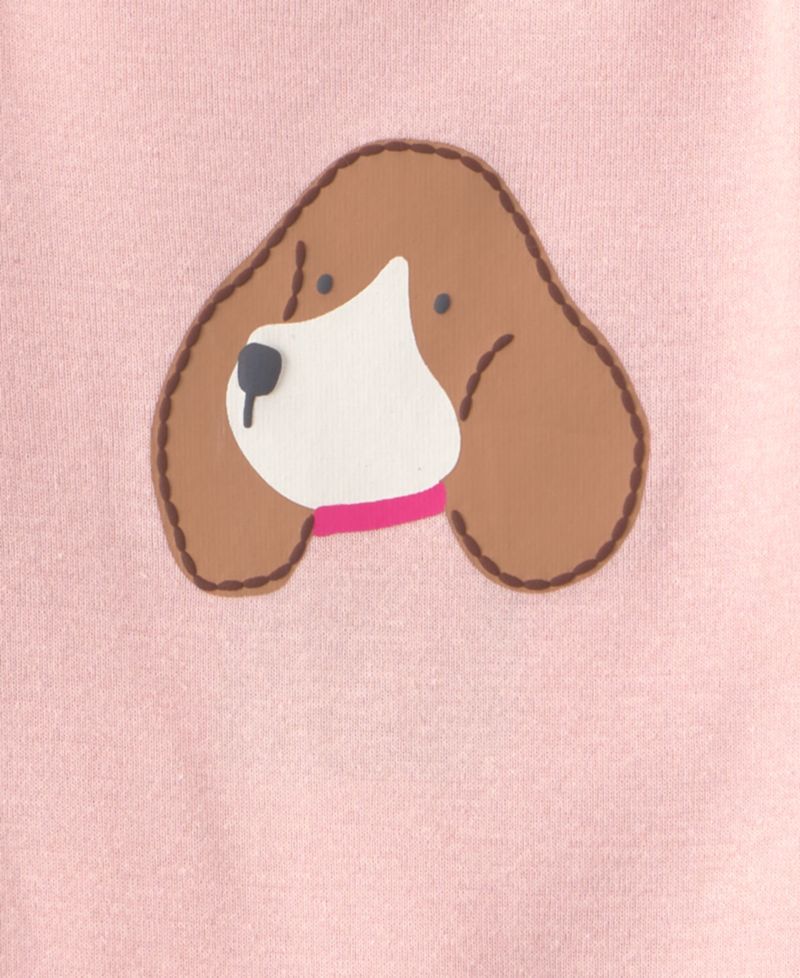 Baby Girls' Long-Sleeve Dog Bodysuits, 4-Pack