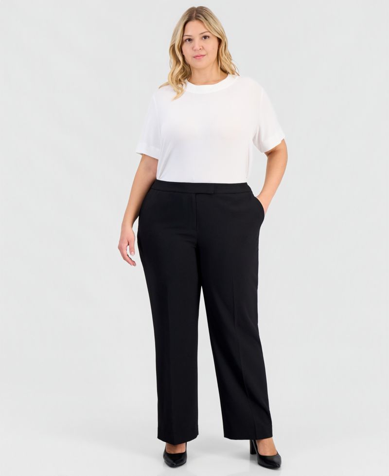 Plus Size Two-Button Waist-Inset 2 Piece Pantsuit