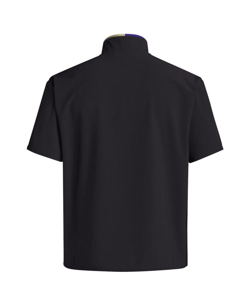 Men's Black Washington Huskies 2024 Coaches Sideline Half-Zip Short Sleeve Jacket