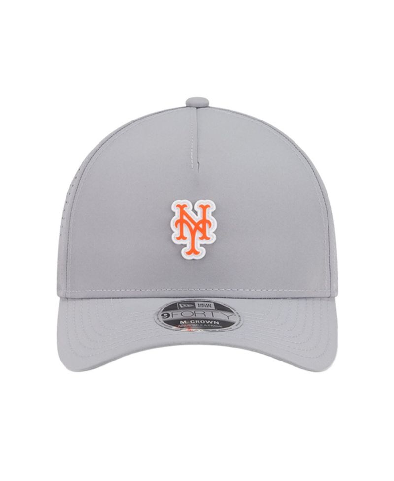 Men's Gray New York Mets Micro Logo 9FORTY M-Crown A-Frame Adjustable Hat
