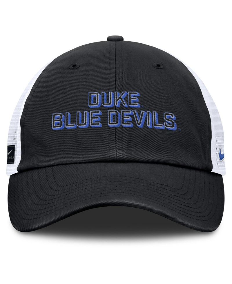 Men's Black Duke Blue Devils 2025 Gameday On-Field Club Adjustable Trucker Hat