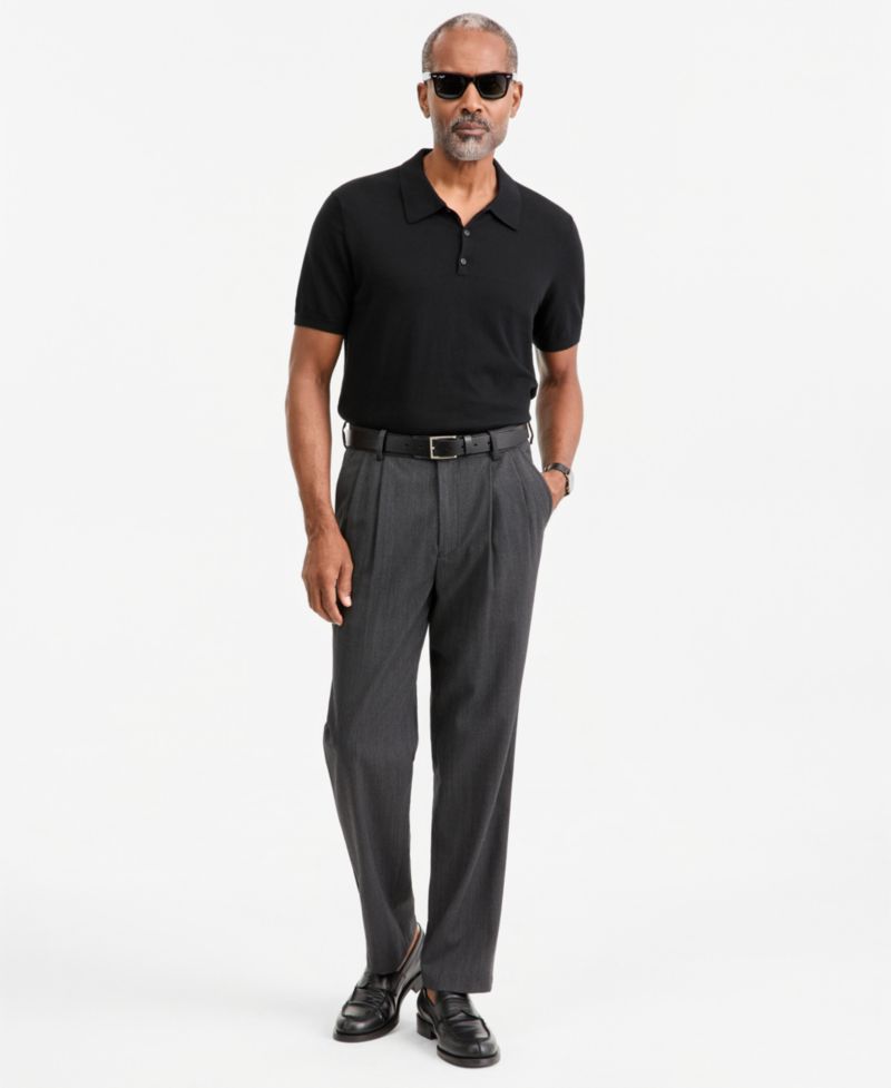 Men's Cotton Cashmere Blend Short-Sleeve Polo Sweater