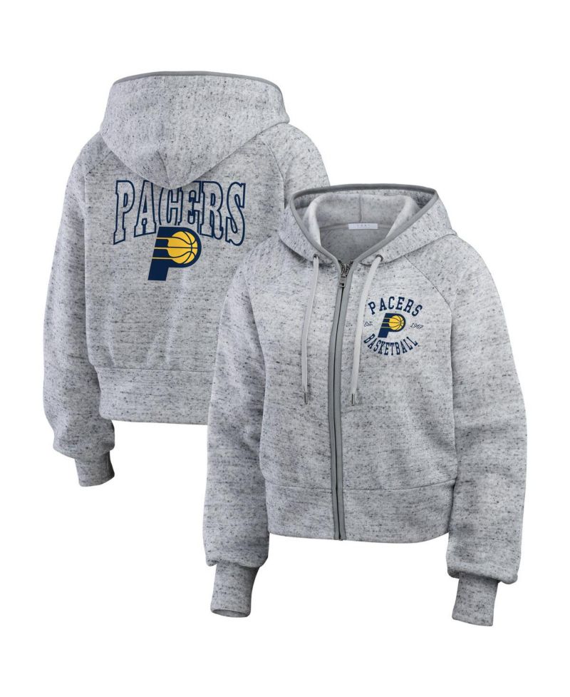 Women's Heather Gray Indiana Pacers Speckled Radiator Full-Zip Hoodie
