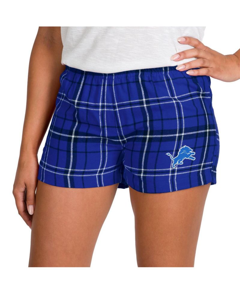 Women's Royal/Black Detroit Lions Ultimate Flannel Shorts