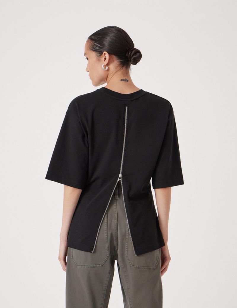 Women's Zip Detail Short Sleeve T-Shirt