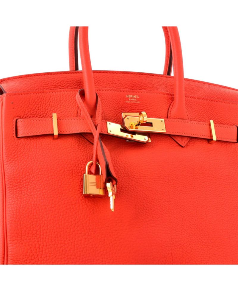 Birkin 30 Handbag Orange Togo with Gold Hardware