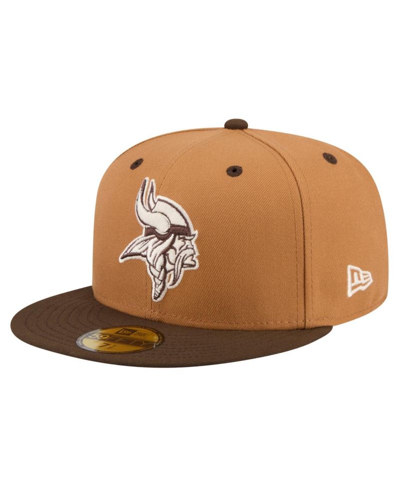 Men's Light Brown/Dark Brown Minnesota Vikings Two-Tone Walnut 59FIFTY Fitted Hat