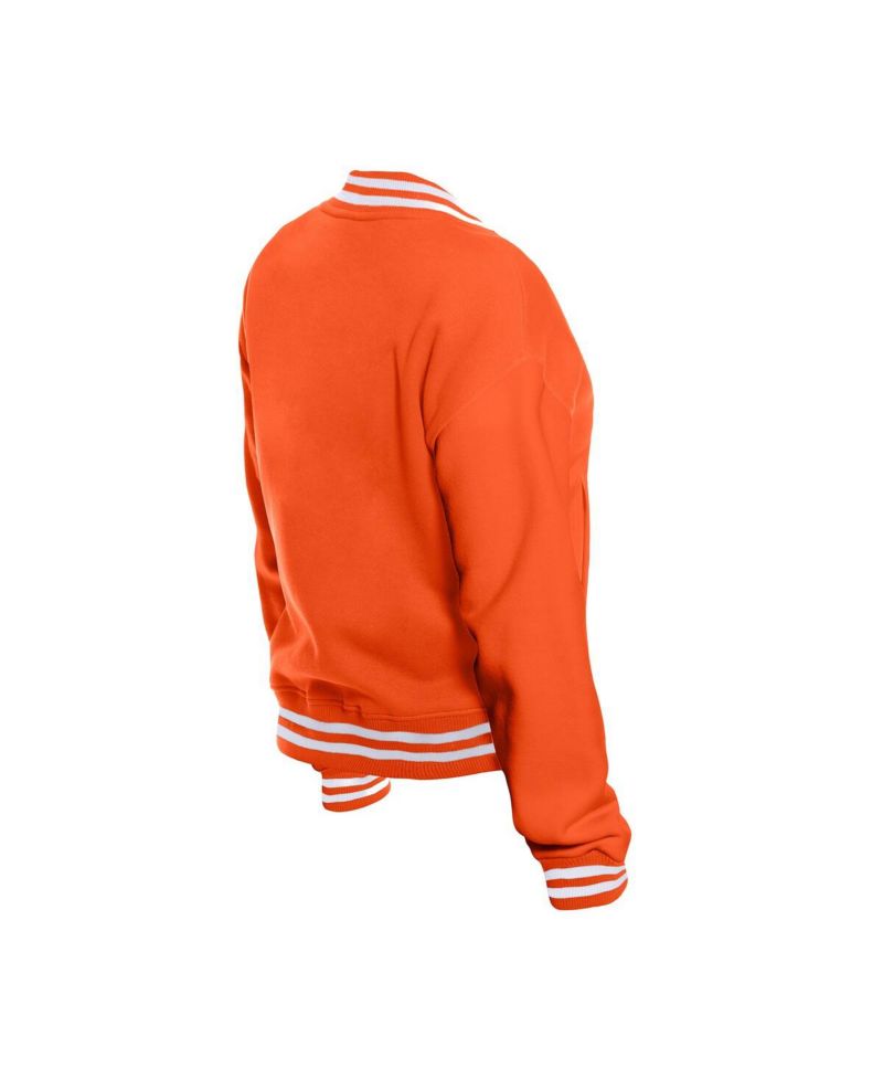 Women's Orange Cincinnati Bengals Throwback Fleece Full-Snap Jacket