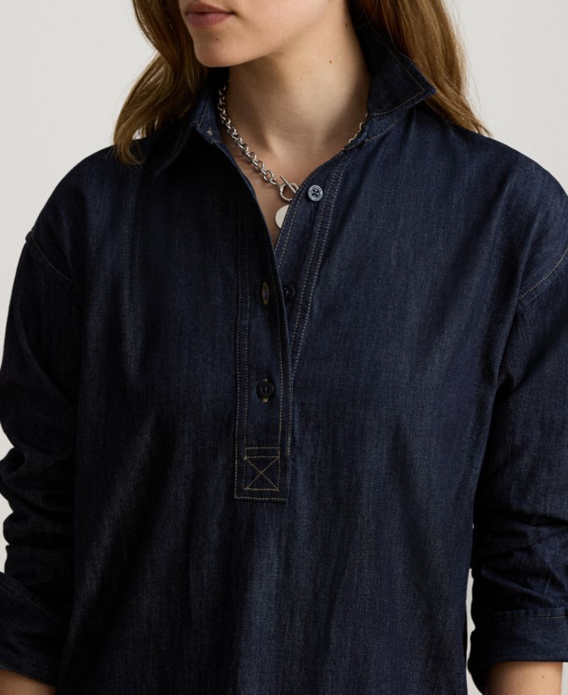 Women's Relaxed-Fit Denim Shirtdress