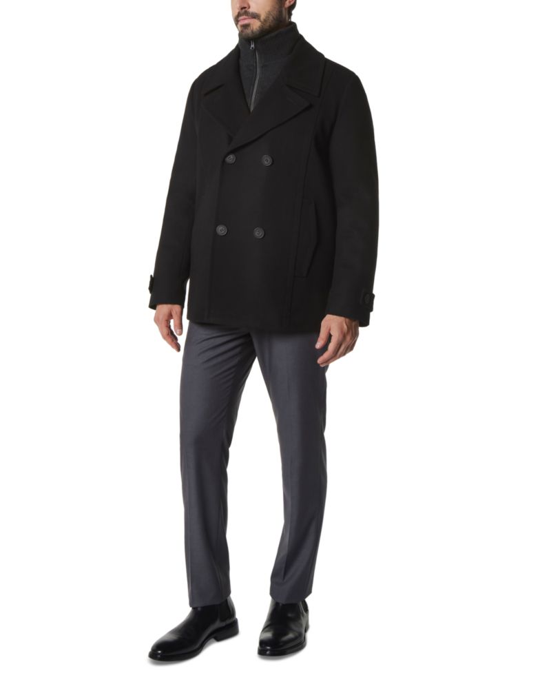 Men's Danton Peacoat with Inset Bib