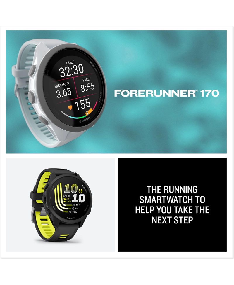 Forerunner 170 GPS Running Heart Rate Smartwatch, Silicone, 43mm