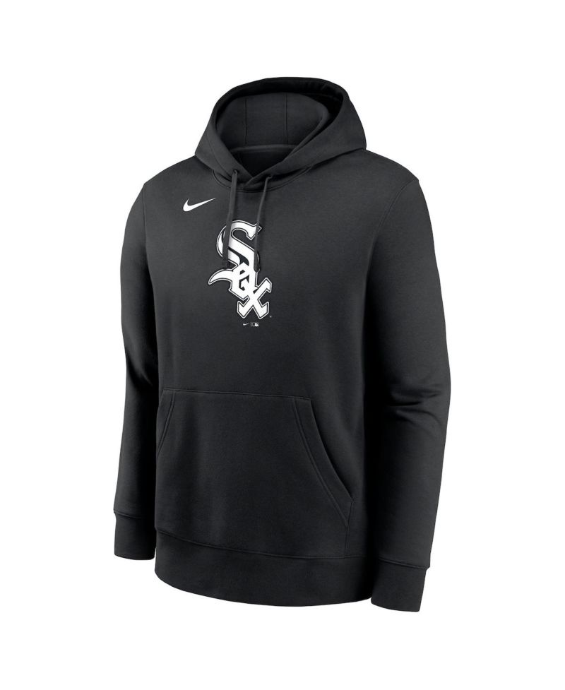 Men's Black Chicago White Sox Logo Club Fleece Pullover Hoodie