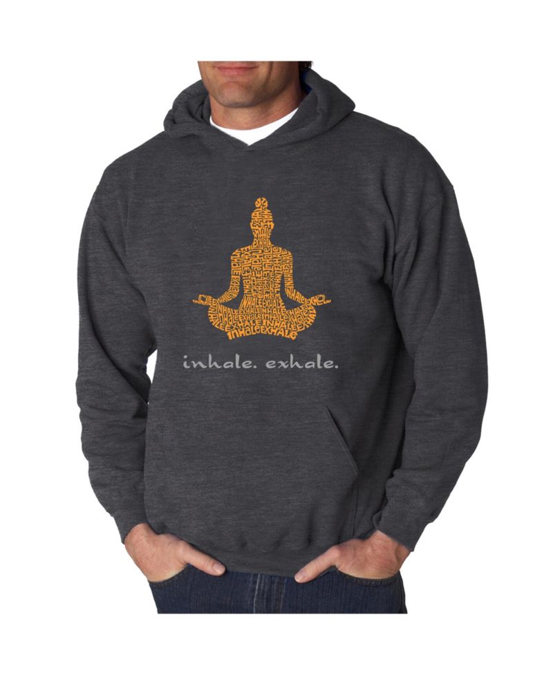 Men's Word Art Hooded Sweatshirt - Inhale Exhale