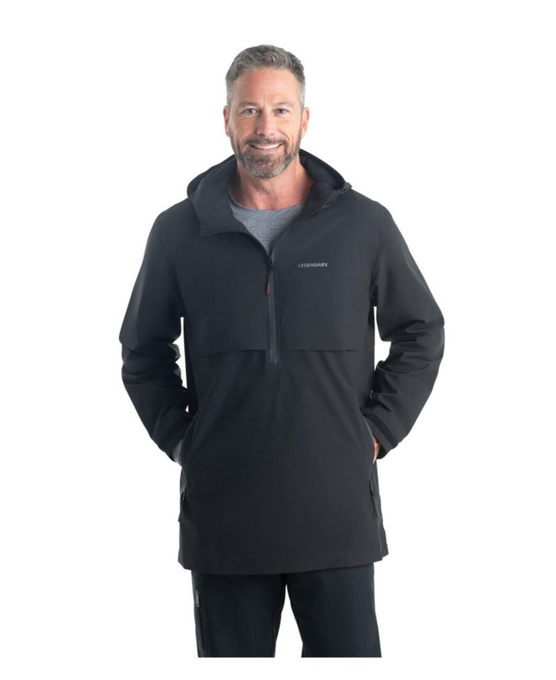Big & Tall Water Resistant Hooded Pullover Half Zip Up Jacket