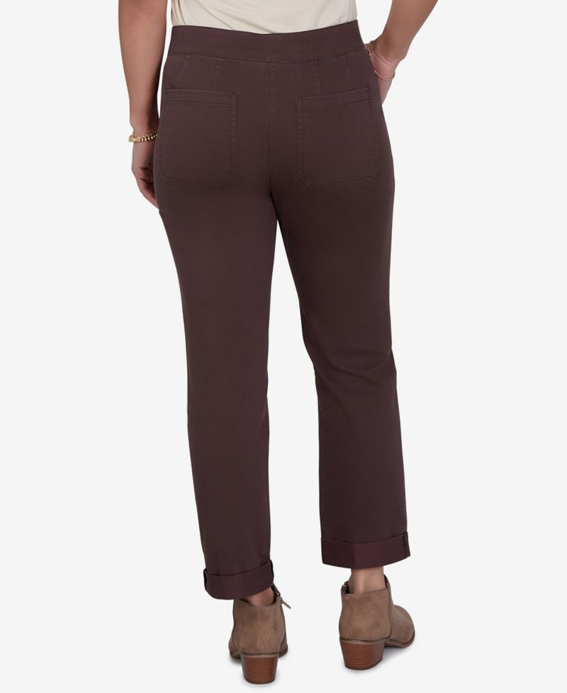 Petite Enzyme Wash Straight-Leg Cropped Pants