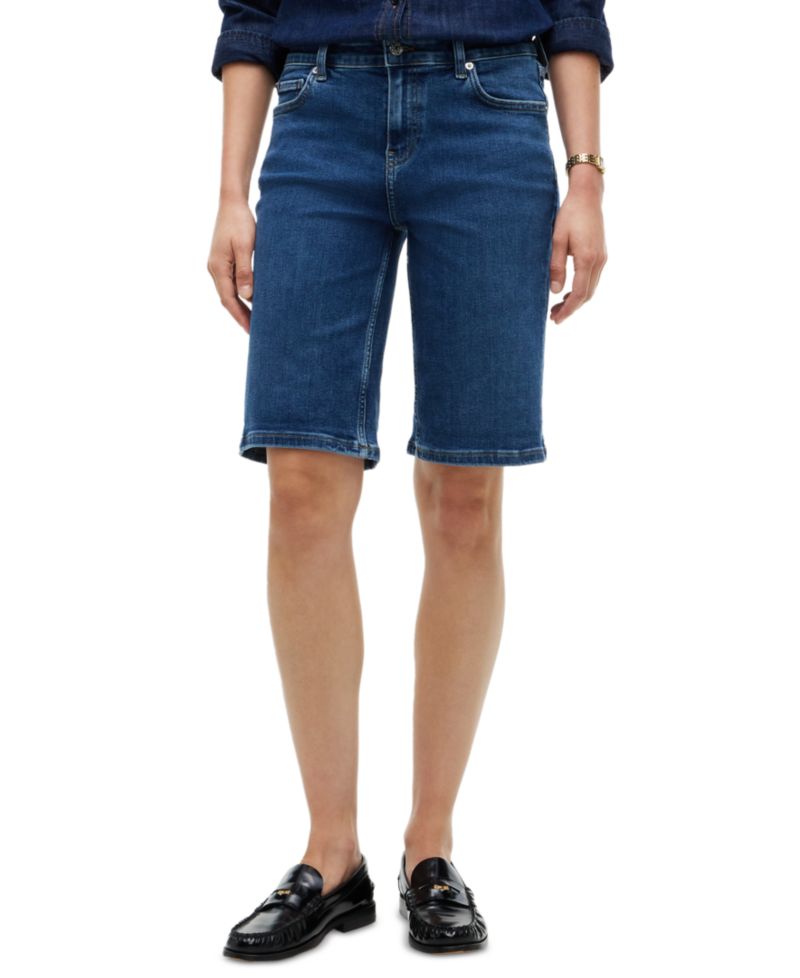 Women's Mid-Rise Slim Cuffed Denim Shorts