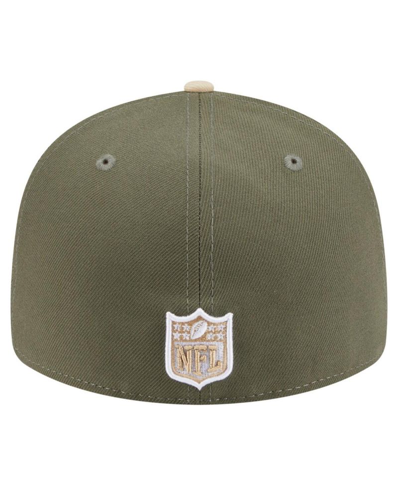 Men's Light Beige/Olive New York Jets Two-Tone Color Pack Split Panel 59FIFTY Fitted Hat
