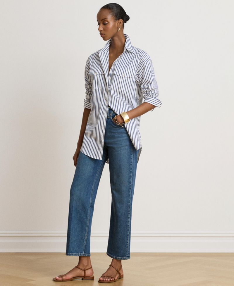 Women's Striped Collared Shirt