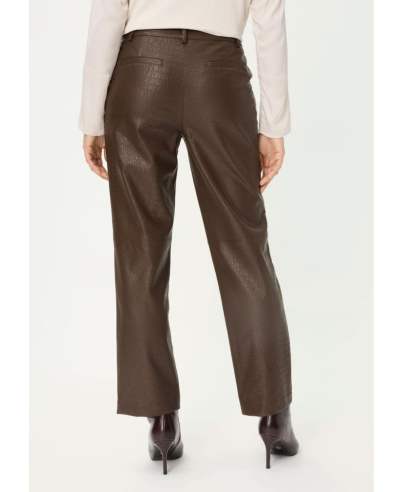 Women's Mona Fit Straight Leg Faux Croc Cropped Pant