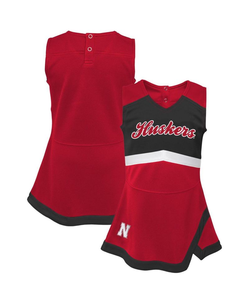 Big Girls Scarlet Nebraska Huskers Cheer Captain Jumper Dress