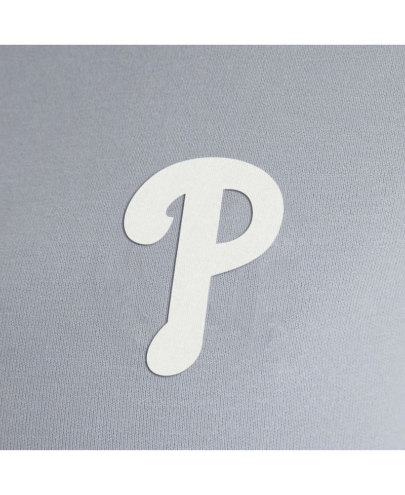 Women's Gray Philadelphia Phillies Oversized Clutch Tri-Blend Half-Zip Pullover Sweatshirt