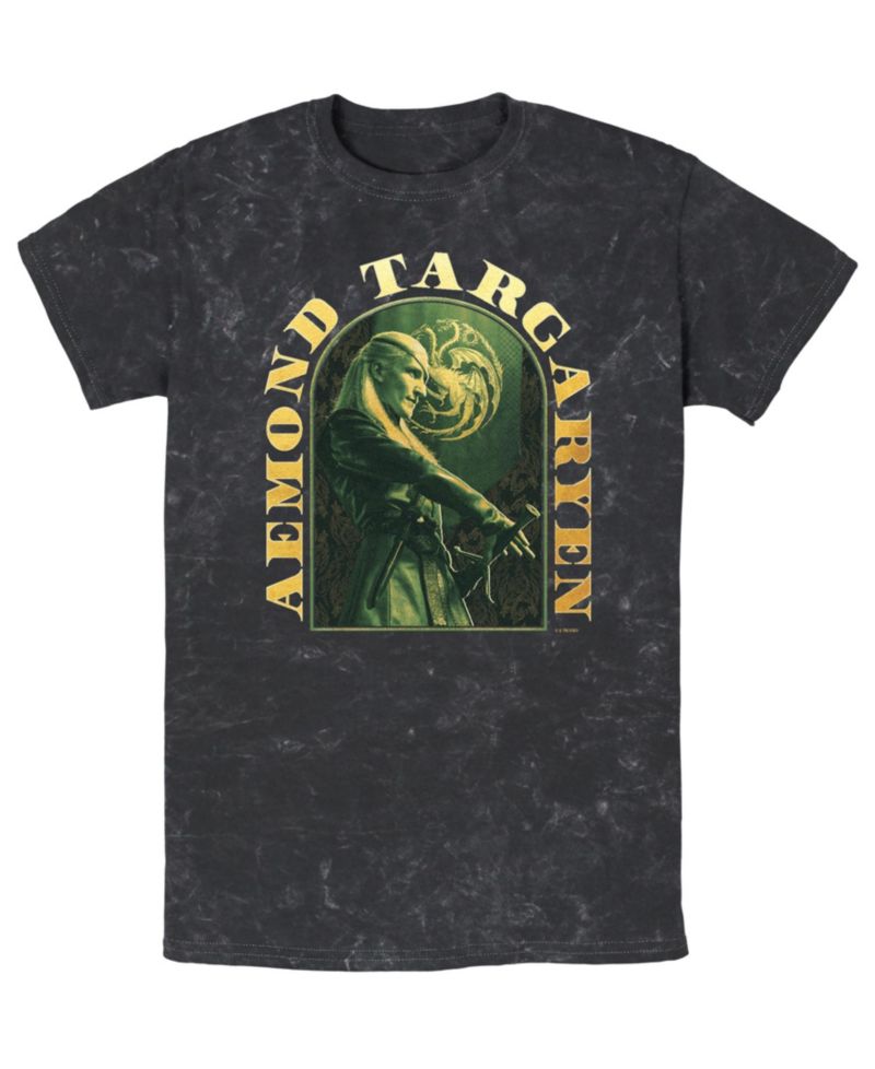 Men's House of the Dragon Bring Aemond Graphic Mineral-Wash T-Shirt