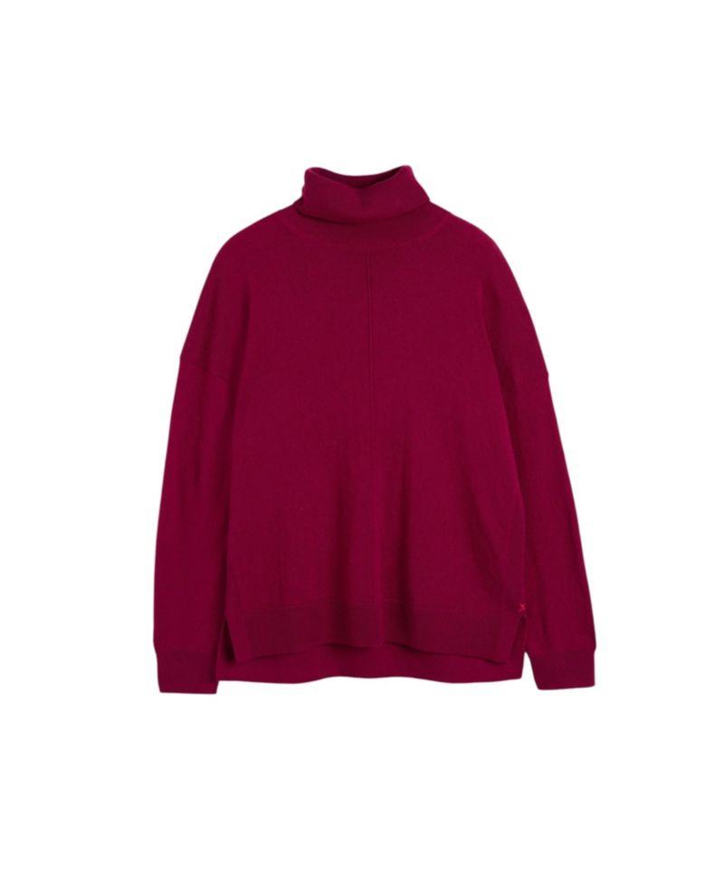 Women's Relaxed Roll Neck Wool-Cashmere Blend Sweater