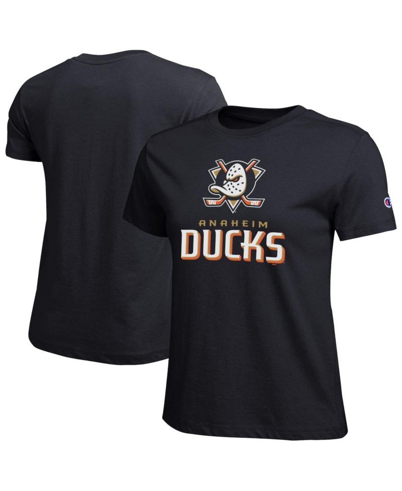 Women's Black Anaheim Ducks Wordmark Lockup T-Shirt