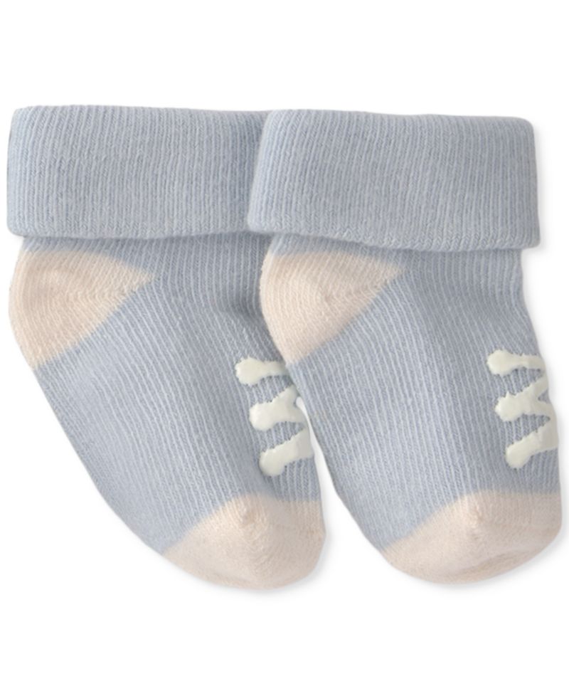 Baby Boys' or Baby Girls' Hello Baby Foldover Socks, 2-Pack