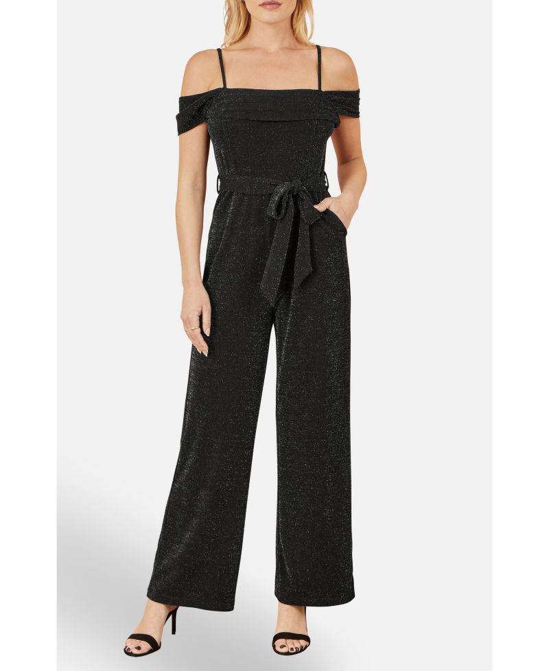 Women's Sparkle Stretch Bardot Jumpsuit