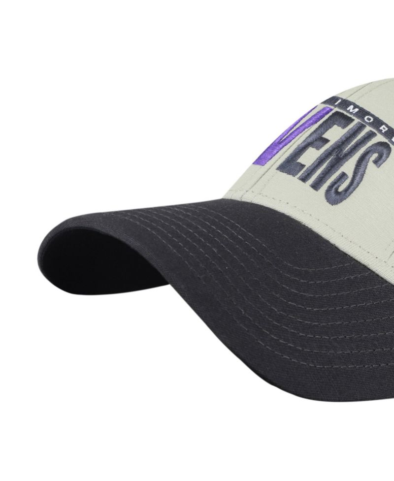 Men's '47 Gray/Black Baltimore Ravens Half Block Text MVP Adjustable Hat