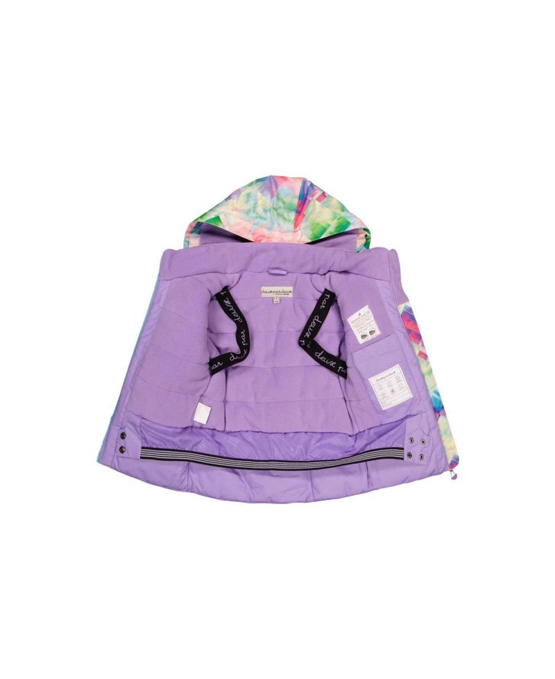 Big Girls (6-14) Two Piece Play Snowsuit Multicolored with A Diamond Pattern