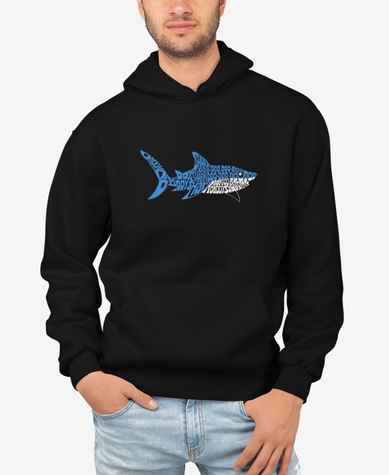 Men's Word Art Daddy Shark Hooded Sweatshirt