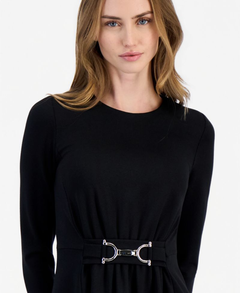 Petite Serenity A-Line Belted Midi Dress