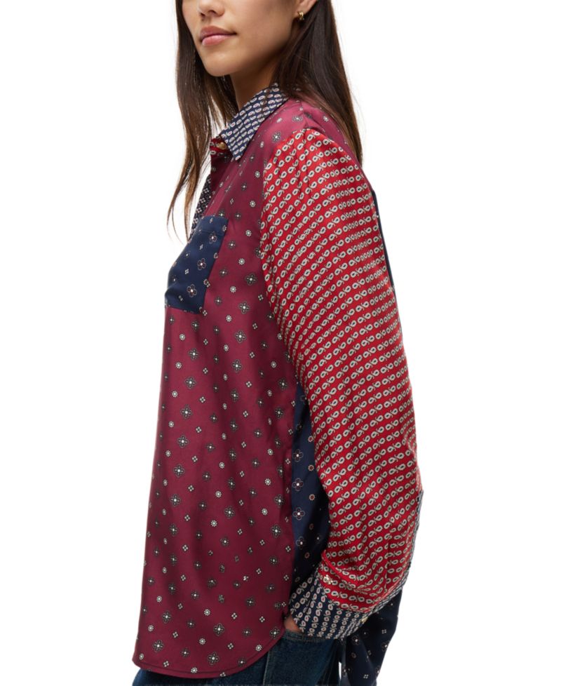 Women's American Icons Patchwork Long-Sleeve Shirt
