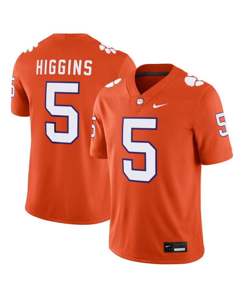 Men's T-shirt Higgins Orange Clemson Tigers Player Game Jersey