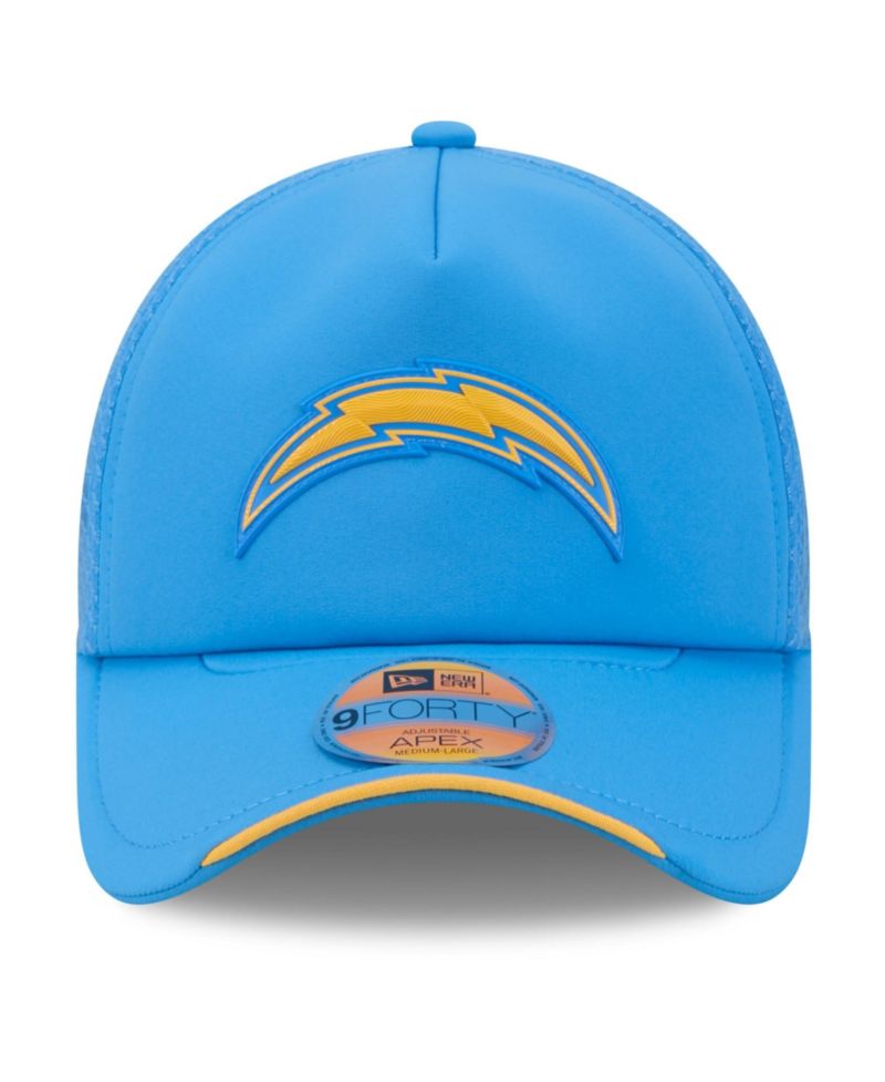 Men's Powder Blue Los Angeles Chargers 2026 Sideline Apex 9FORTY Adjustable Trucker Hat