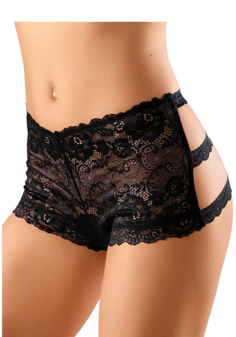 Women's Floral Print Cutout Lace Bikini Underwear