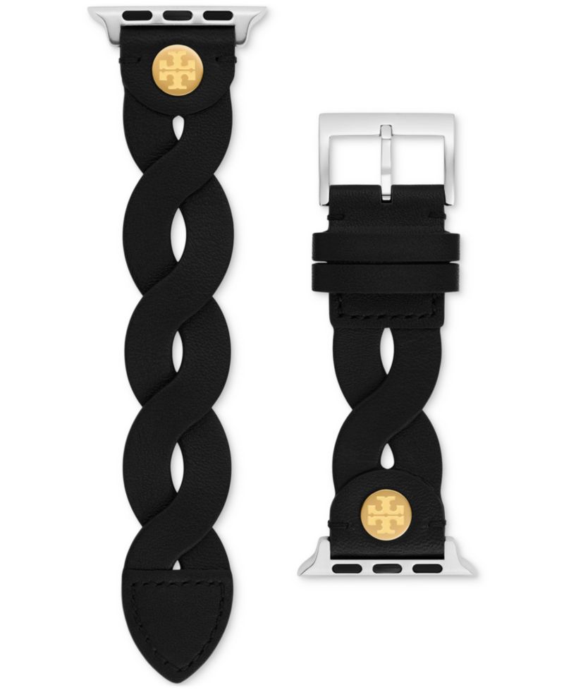 Women's Black Braided Leather Band for Apple Watch® 38-45mm