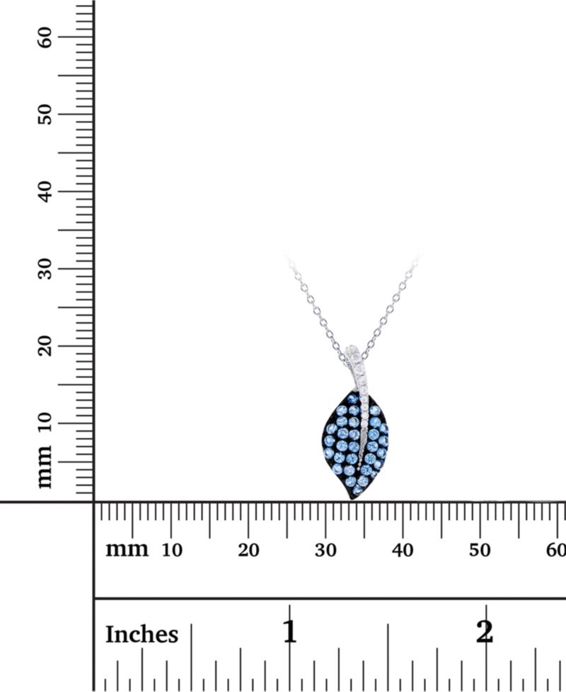 Cubic Zirconia Leaf 18" Pendant Necklace in Sterling Silver