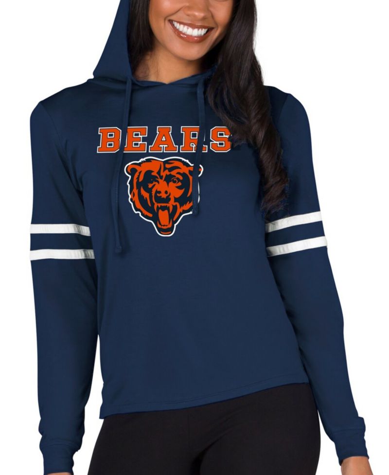 Women's Navy Chicago Bears Marathon Lightweight Lounge Pullover Hoodie