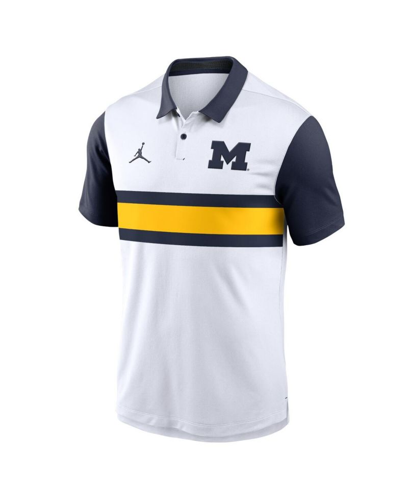Men's White Michigan Wolverines Primetime Campus Vapor Performance Polo