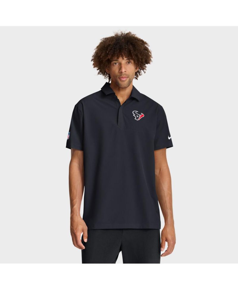 Men's Navy Houston Texans Sideline City Pride Woven Performance Polo Shirt