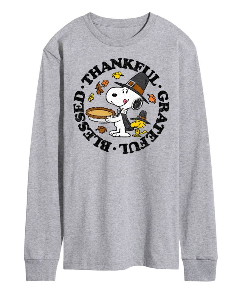Men's Peanuts Thankful Grateful Blessed Long Sleeve T-shirt