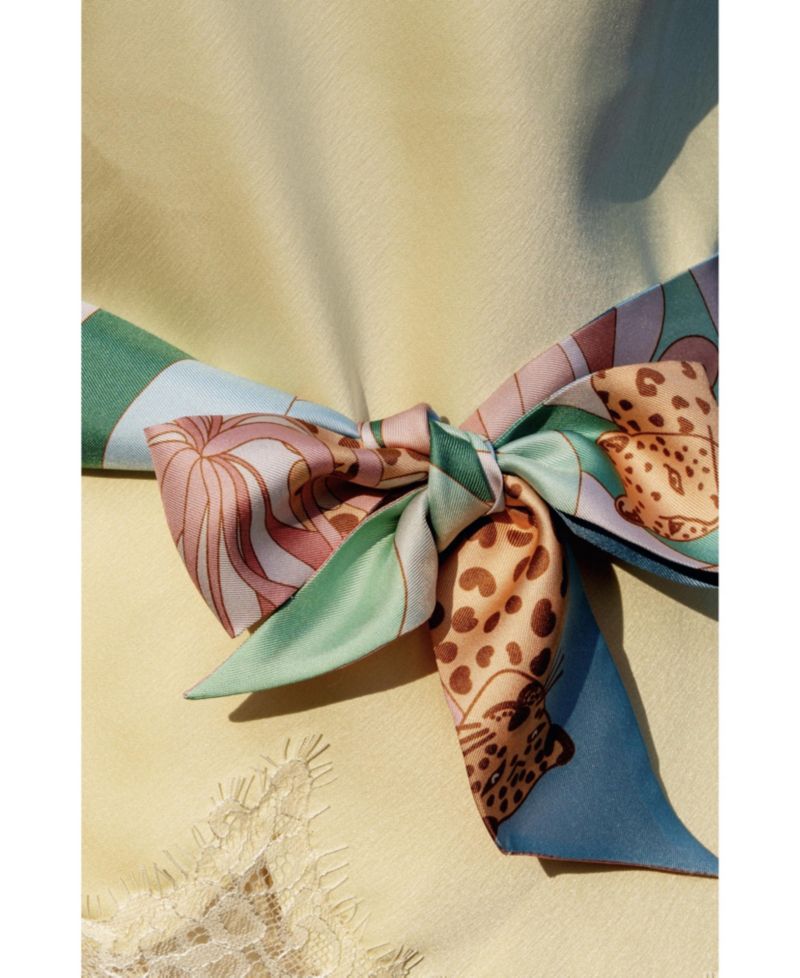Silk Skinny Scarf Indoor Forest
